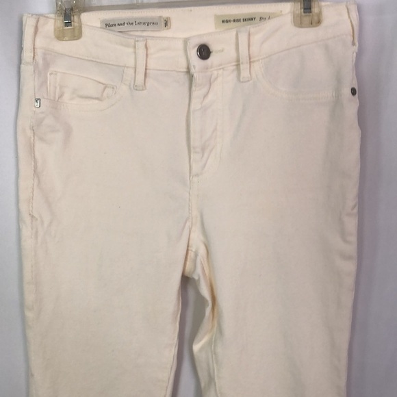 Anthro PILCRO and the Letterpress Cream High-Rise Skinny Ankle Cords  Size 28 - Picture 7 of 13